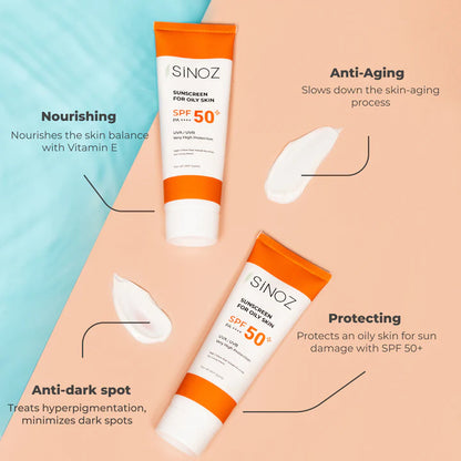 Sinoz Sunscreen for Oily Skin SPF 50+ UVA/UVB, P++++